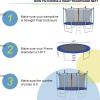 imageGiantex Trampoline Safety Net wAdjustable Straps 8 10 12 14 15 16Ft WeatherResistant Replacement Enclosure Net with DoubleHeaded Zipper Protection Buckle Poles Not Included14FT 8 Poles