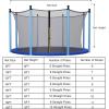 imageGiantex Trampoline Safety Net wAdjustable Straps 8 10 12 14 15 16Ft WeatherResistant Replacement Enclosure Net with DoubleHeaded Zipper Protection Buckle Poles Not Included16FT 12 Poles