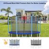 imageGiantex Trampoline Safety Net wAdjustable Straps 8 10 12 14 15 16Ft WeatherResistant Replacement Enclosure Net with DoubleHeaded Zipper Protection Buckle Poles Not Included14FT 8 Poles