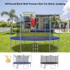 imageGiantex Trampoline Safety Net wAdjustable Straps 8 10 12 14 15 16Ft WeatherResistant Replacement Enclosure Net with DoubleHeaded Zipper Protection Buckle Poles Not Included10FT 6 Poles