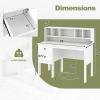 imageGiantex White Desk with Drawers ampamp Hutch Home Office Desk with Charging Station 5 Storage Cubbies Makeup Vanity Table Modern Study Writing Desk PC Laptop Desks Computer Workstation for BedroomWhite
