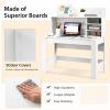 imageGiantex White Desk with Hutch Home Office Desk with Bookshelf Computer Workstation PC Laptop Table with AntiToppling Device ampamp Cable Hole Modern Study Writing Desk for Small Spaces BedroomWhite