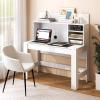 imageGiantex White Desk with Hutch Home Office Desk with Bookshelf Computer Workstation PC Laptop Table with AntiToppling Device ampamp Cable Hole Modern Study Writing Desk for Small Spaces BedroomWhite