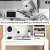 imageGiantex White Desk with Hutch Home Office Desk with Bookshelf Computer Workstation PC Laptop Table with AntiToppling Device ampamp Cable Hole Modern Study Writing Desk for Small Spaces BedroomWhite