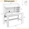 imageGiantex White Desk with Hutch Home Office Desk with Bookshelf Computer Workstation PC Laptop Table with AntiToppling Device ampamp Cable Hole Modern Study Writing Desk for Small Spaces BedroomWhite