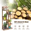 imageGiantex Wood Plant Stand Rack 5 Tier 6 Potted Multiple Plant Stand Flower Pots Holder Display Shelf Rack Planter Indoor Outdoor for Garden Corner Balcony Patio Living Room