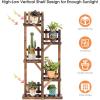 imageGiantex Wood Plant Stand Rack 5 Tier 6 Potted Multiple Plant Stand Flower Pots Holder Display Shelf Rack Planter Indoor Outdoor for Garden Corner Balcony Patio Living Room