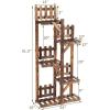 imageGiantex Wood Plant Stand Rack 5 Tier 6 Potted Multiple Plant Stand Flower Pots Holder Display Shelf Rack Planter Indoor Outdoor for Garden Corner Balcony Patio Living Room