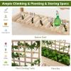 imageGiantex Wood Planter with Trellis Standing Raised Garden Bed Liner Storage Shelf Elevated Plant Box Stand for Climbing Flower Vegetable Herb Indoor Outdoor Patio Lawn Balcony