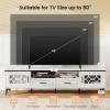 imageGiantex Wood TV Stand for TVs up to 80quot Modern Entertainment Center with Storage Drawers Side Cabinets Wood Television Stands Media TV Console Table for Living Room Bedroom Oak ampamp Bluish GrayAntique White