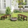 imageGiantex Wooden Outdoor Bench for 2Person  Fire Pit Chair Bench with Fir Wood Top Pine Wood Legs 710Lbs Weight Capacity Backless Curved Garden Bench for Patio Porch Park Lawn 2 Rustic BrownRustic Brown