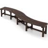 imageGiantex Wooden Outdoor Bench for 2Person  Fire Pit Chair Bench with Fir Wood Top Pine Wood Legs 710Lbs Weight Capacity Backless Curved Garden Bench for Patio Porch Park Lawn 2 Rustic BrownRustic Brown