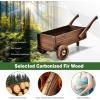 imageGiantex Wooden Wagon Planter Box Decorative Wagon Cart with Wheels Handles Drainage Hole Flower Planter Pot Stand Rustic Flowerpot Planter Indoor ampamp Outdoor Garden Patio Balcony