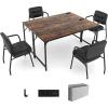 imageGiantex 10 FT Conference Table with Charging Station 2 PCS 60quot x 24quot Rectangular Large Meeting Room Desk with Storage Bag ampamp Hook Space Saving Seminar Table Modern Office Computer Desk for 4 PeopleRustic Brown