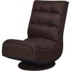 imageGiantex 360 Degree Swivel Gaming Chair 6 Position Adjustable Folding Floor Chair 300lb Spring Support Comfortable Padded Backrest Lazy Sofa Chair Game Rocker for Teens AdultsBrownness