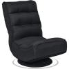 imageGiantex 360 Degree Swivel Gaming Chair 6 Position Adjustable Folding Floor Chair 300lb Spring Support Comfortable Padded Backrest Lazy Sofa Chair Game Rocker for Teens AdultsBlack