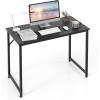 imageGiantex 40Inch Black Small Computer Desk Home Office Writing Desk with HeavyDuty Metal Frame Modern Simple Gaming Table PC Workstation Versatile Small Desk for BedroomBlack