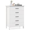 imageGiantex 5Drawer Dresser for Bedroom 415quot Storage Cabinet with 5 Drawers AntiTip Kit Multipurpose Clothes Organizer Chest of Drawers for Closet Nursery Entryway Storage Floor Cabinet BlackWhite