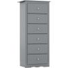 imageGiantex 6Drawer Dresser for Bedroom Wooden Chest of Drawers wMetal Handles ampamp Large Capacity 16quot D x 23quot W x 535quot H Clothes Organizer Modern Tall Dresser for Bedroom Entryway Living RoomGrey
