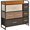 imageGiantex 7 Drawer Dresser Storage Tower with Foldable Fabric Drawers Steel Frame ampamp Wooden Top Vertical Organizer Unit for Closets Nursery Bedroom Utility Dresser Chest 315 x 115 x 31 inch315 x 115 x 31 inch