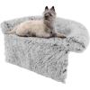 imageGiantex Calming Dog Bed  Fluffy Plush Pet Bed for Couch Removable Washable Cover Soft Neck Bolster Dog Sofa Bed Furniture Protector Mats for Dogs Cats Light Gray Medium  44 x 40 x 7