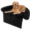 imageGiantex Calming Dog Bed  Fluffy Plush Pet Bed for Couch Removable Washable Cover Soft Neck Bolster Dog Sofa Bed Furniture Protector Mats for Dogs Cats Dark Gray Large  47 x 45 x 7