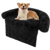imageGiantex Calming Dog Bed  Fluffy Plush Pet Bed for Couch Removable Washable Cover Soft Neck Bolster Dog Sofa Bed Furniture Protector Mats for Dogs Cats Dark Gray Small  40 x 35 x 65
