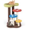 imageGiantex Cute Cat Tree  37 Inches Mushroom Cat Tower with 3 FullWrapped Sisal Scratching Post Padded Top Perch Washable Mat MultiLevel Cat Activity Tree for Indoor Cats Kitten