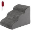 imageGiantex Dog Ramp Stairs for Bed 3 Tiers Foam Pet Steps for Small Dogs Puppy Cats Older Washable Cover High Density Foam NonSlip Stairs for Dogs to Get on Bed Sofa Gray 3 StepsGray