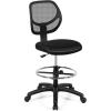 imageGiantex Drafting Chair Tall Office Chair with Back Height Adjustable Home Office Chair on Wheels Ergonomic Computer Standing Desk Chair with Footrest Ring for Bedroom Black