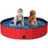 imageGiantex Foldable Pet Swimming Pool Dog Bath Pool with AntiSlip Bottom Portable PVC Pets Bathing Tub Kiddie Pools for Dogs Cats Kids Easy to Drain Collapsible Dog Pet Pool XL55inch Red