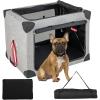 imageGiantex Folding Dog Soft Crate  Collapsible Pet Carry Case with 3 Mesh Doors Removable Pad Metal Frame Washable Fabric Portable Dog Kennel for Indoor Outdoor Large 32quot L x 23quot W x 23quot HLarge 32L x 23W x 23H