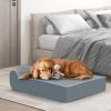 imageGiantex Orthopedic Dog Bed for Large Dogs 40quot L Memory Foam Dog Sofa Bed with Washable Removable Cover NonSlip Bottom Pet Couch Dog Crate Mat for Puppies Senior Dogs up to 95 lbs GrayGray