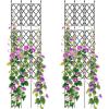 imageGiantex Set of 2 Garden Trellis Outdoor Plant Support Frame wAdjustable Shapes Ground Stakes Rustproof PE Coating Pipes Privacy Screen Trellis Metal Flower Rose Stand for Garden Patio Backyard2