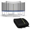 imageGiantex Trampoline Safety Net 8 10 12 14 15 16Ft WeatherResistant Replacement Enclosure Net for Round Frame with DoubleHeaded Zippers Protection Buckles ampamp Enhanced Hook Poles Not Included8FT 6 Poles