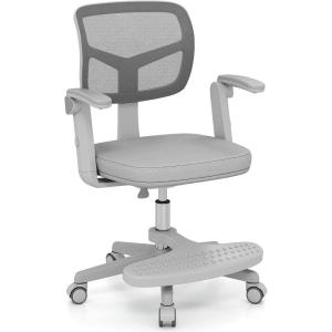 imageGiantex Kids Desk Chair Height Adjustable Children Swivel Computer Chair with YShaped Lumbar Support ampamp Universal Casters Mesh Kids Task Chair for Study Boys Girls Aged 413 BlueGrey