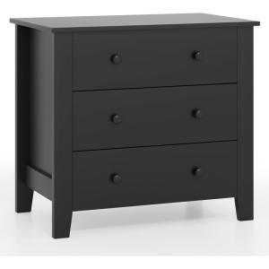imageGiantex Small 3Drawer Dresser for Bedroom  285 x 18 x 26 Wide Chest of Drawers Modern Large Nightstand Storage Cabinet Closet Storage Organizer for Living Room Hallway WhiteBlack