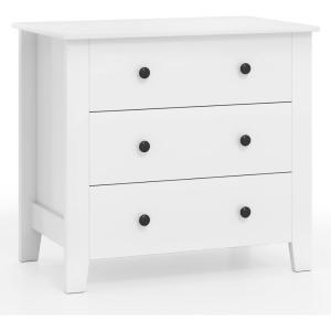 imageGiantex Small 3Drawer Dresser for Bedroom  285 x 18 x 26 Wide Chest of Drawers Modern Large Nightstand Storage Cabinet Closet Storage Organizer for Living Room Hallway WhiteWhite
