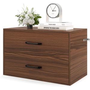 imageGiantex Stackable 2Drawer Dressers for Bedroom  Short Dresser Two Drawer Storage Cabinet wHandles ampamp AntiTopping Device Small Dresser Chest of 2 Drawers for Closet Bedroom 1 WhiteWalnut