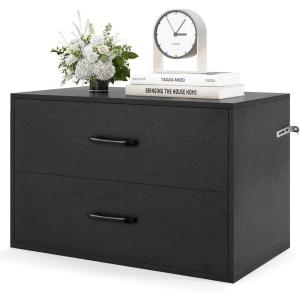 imageGiantex Stackable 2Drawer Dressers for Bedroom  Short Dresser Two Drawer Storage Cabinet wHandles ampamp AntiTopping Device Small Dresser Chest of 2 Drawers for Closet Bedroom 1 WhiteBlack