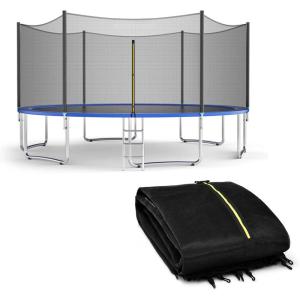 imageGiantex Trampoline Safety Net 8 10 12 14 15 16Ft WeatherResistant Replacement Enclosure Net for Round Frame with DoubleHeaded Zippers Protection Buckles ampamp Enhanced Hook Poles Not Included8FT 6 Poles