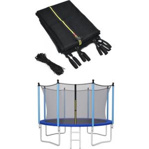 imageGiantex Trampoline Safety Net wAdjustable Straps 8 10 12 14 15 16Ft WeatherResistant Replacement Enclosure Net with DoubleHeaded Zipper Protection Buckle Poles Not Included14FT 8 Poles
