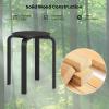 imageGiantex Stackable Stools Set of 4 18quot Round Stacking Backless Nesting Stools School Chairs Flexible Seating for Classroom Elementary Students Adults Kitchen Dining Room Natural ampamp WhiteBlack