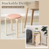 imageGiantex Stackable Stools Set of 4 18quot Round Stacking Backless Nesting Stools School Chairs Flexible Seating for Classroom Elementary Students Adults Kitchen Dining Room Natural ampamp WhiteMulti Color