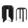 imageGiantex Stackable Stools Set of 4 18quot Round Stacking Backless Nesting Stools School Chairs Flexible Seating for Classroom Elementary Students Adults Kitchen Dining Room Natural ampamp WhiteBlack