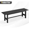 imageGiantex 2Pack Outdoor Bench Seat  Backless Patio Garden Bench 47 Weatherproof Outside Chair with Slatted Seat Metal Frame 660 LBS Capacity Dining Bench Chair for Yard Park Balcony BrownBlack