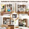 imageGiantex Desktop Bookshelf 37 Desk Hutch Dorm for Computer Up to 32 Inch Countertop Hutch w6 Storage Shelves 3Tier Desktop Organizer Display Rack Wood Desk Shelf for Home Office NaturalNatural