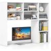 imageGiantex Desktop Bookshelf 37 Desk Hutch Dorm for Computer Up to 32 Inch Countertop Hutch w6 Storage Shelves 3Tier Desktop Organizer Display Rack Wood Desk Shelf for Home Office NaturalWhite