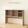 imageGiantex Desktop Bookshelf 37 Desk Hutch Dorm for Computer Up to 32 Inch Countertop Hutch w6 Storage Shelves 3Tier Desktop Organizer Display Rack Wood Desk Shelf for Home Office NaturalNatural