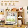 imageGiantex Desktop Bookshelf 37 Desk Hutch Dorm for Computer Up to 32 Inch Countertop Hutch w6 Storage Shelves 3Tier Desktop Organizer Display Rack Wood Desk Shelf for Home Office NaturalBurlywood